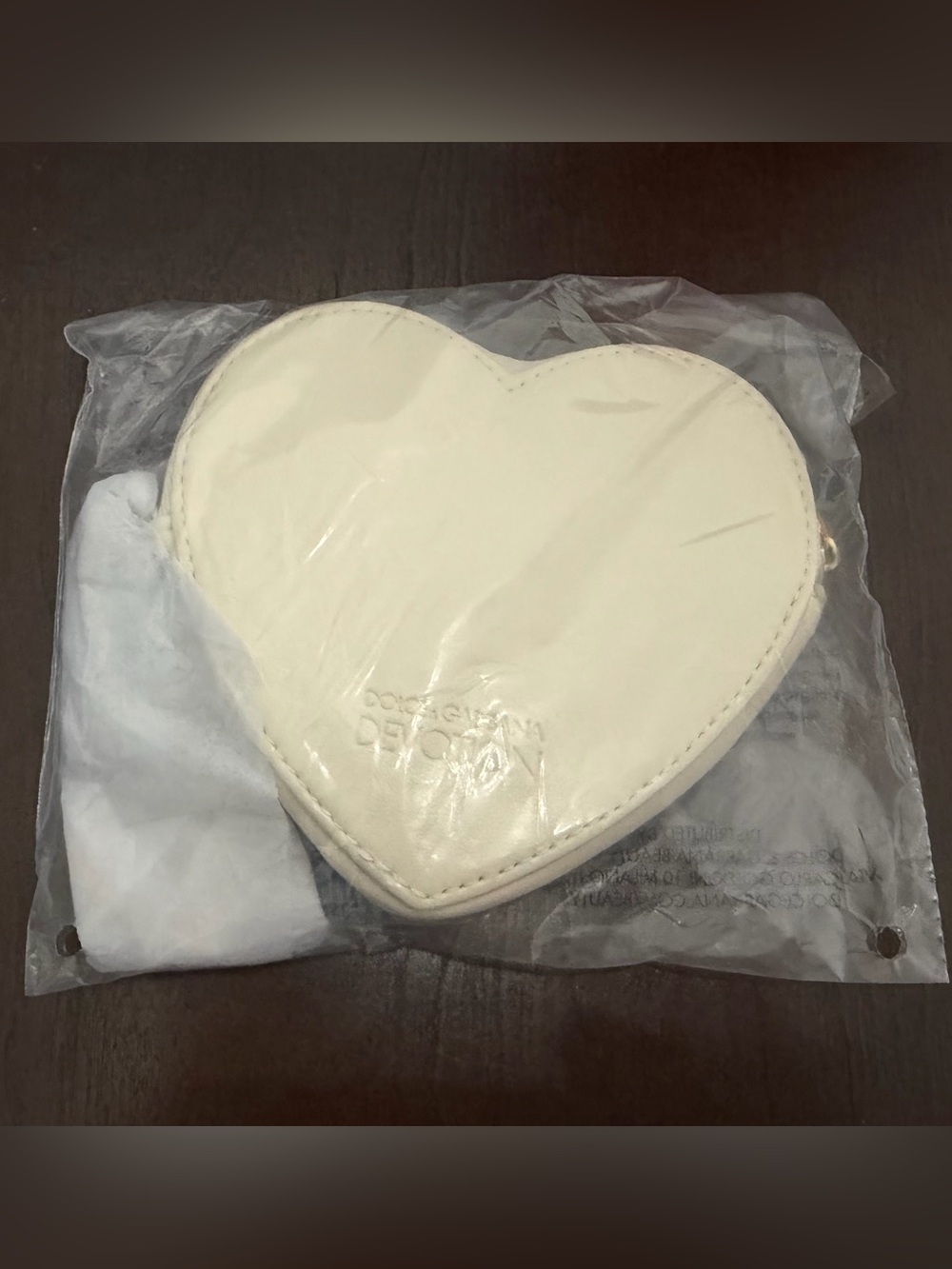Dolce & Gabbana Cream Heart Coin Pouch